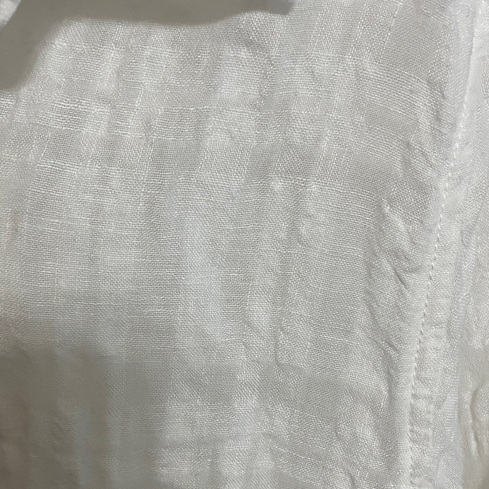 Sigrid Olsen Linen Blend White Textured Blouse - image 5